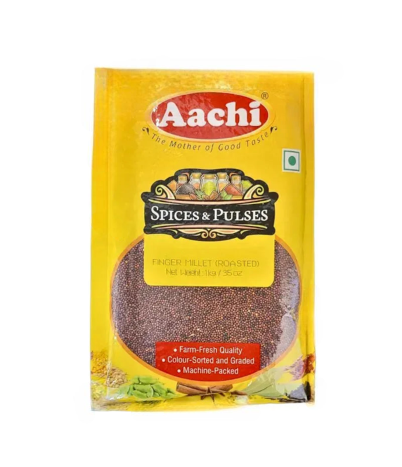 Buy Aachi Finger Millet Whole Roasted (Ragi) 1kg online at Worldfoodhub | Nutritious, High-Quality Ragi for Healthy Meals