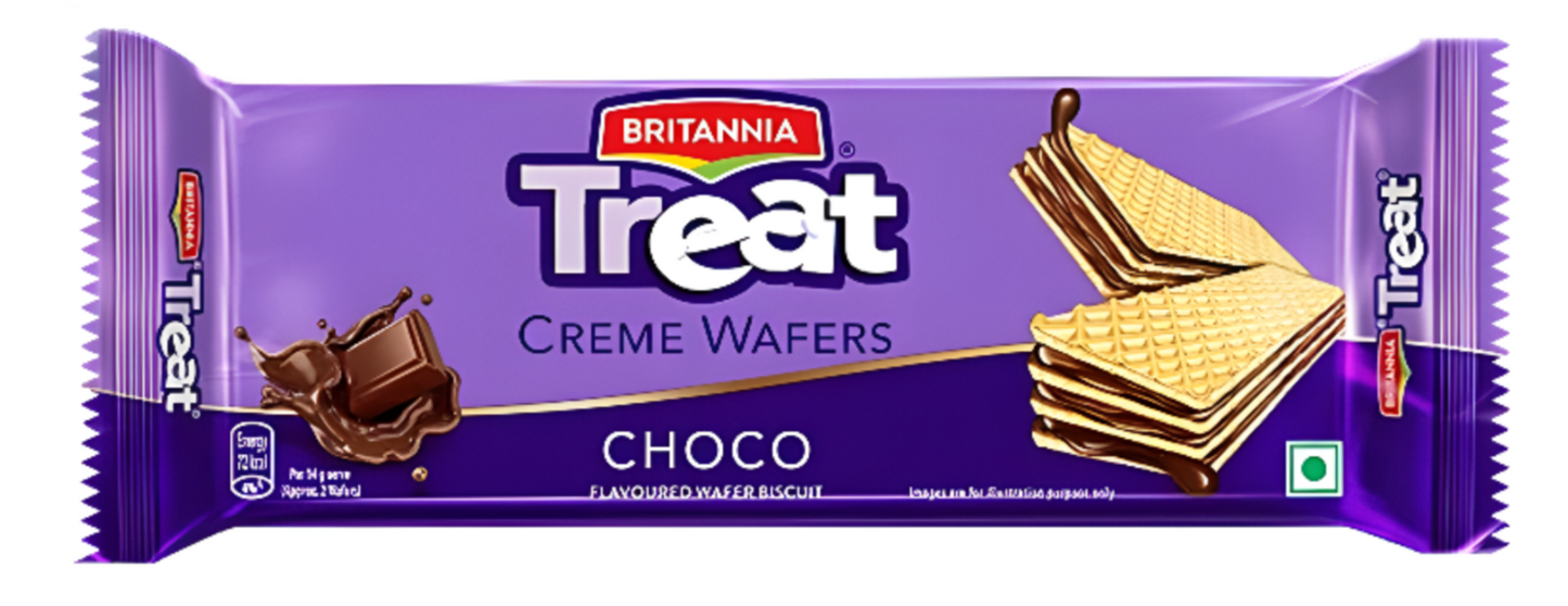 Britannia Treat Wafers Chocolate 150g Pack available on Worldfoodhub - Delicious crispy wafers with rich chocolate filling