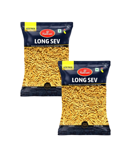 Haldiram - Long Sev (Spicy Chickpea Flour Snack) - Pack of 2 x 200g