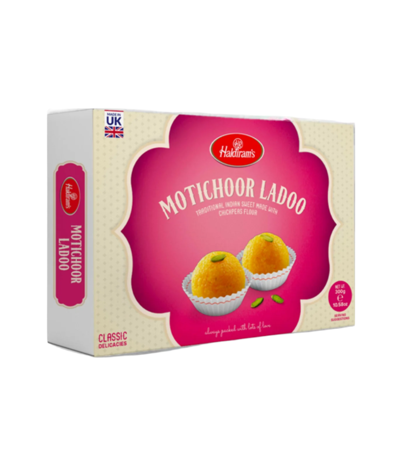 Buy Haldiram Motichoor Ladoo 300g online at Worldfoodhub – Authentic Indian Sweet