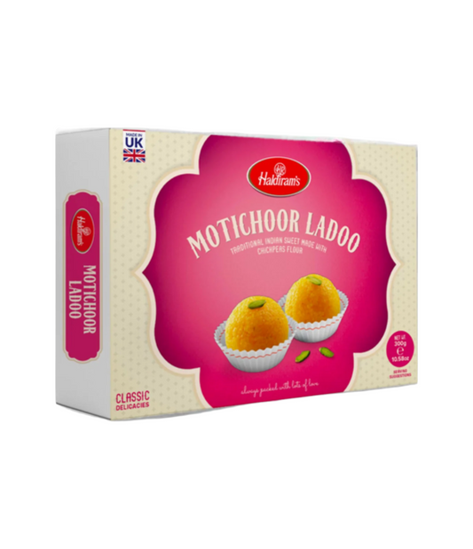 Buy Haldiram Motichoor Ladoo 300g online at Worldfoodhub – Authentic Indian Sweet