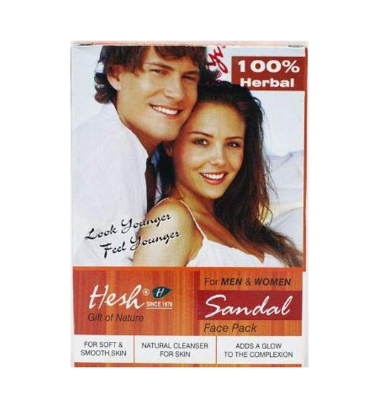 Buy Hesh Sandalwood Face Pack 100g online at WorldFoodHub – 100% natural skincare for a radiant glow.