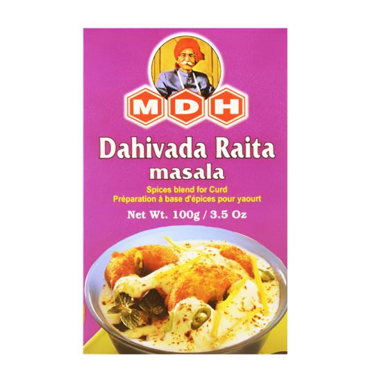 MDH Dahivada Raita Masala 100g - Indian spice blend for raita, dahivada, and yogurt-based dishes - Available on Worldfoodhub