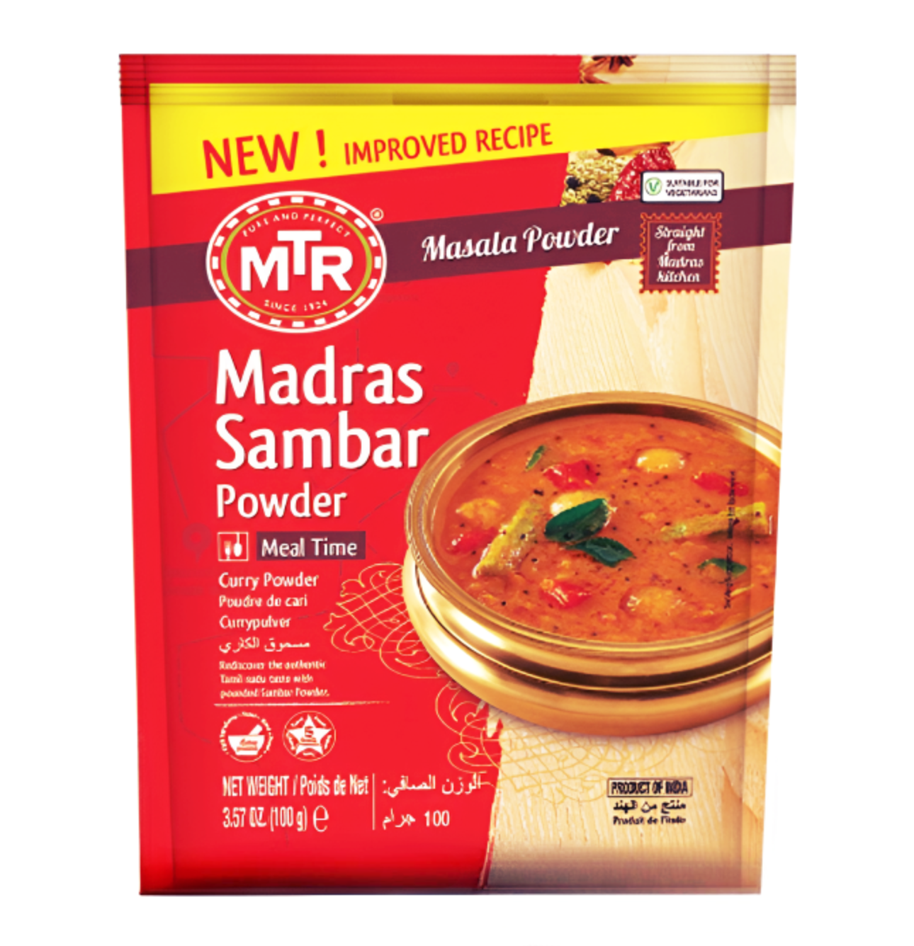 MTR Madras Sambar Powder 100g - Authentic South Indian Spice Blend Available at Worldfoodhub