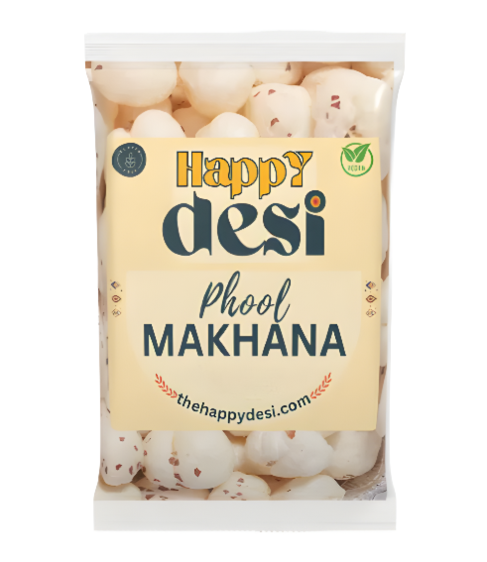 Premium Phool Makhana Happy Desi 250g available at Worldfoodhub