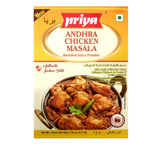 Priya Andhra Chicken Masala - Authentic Andhra Spice Blend for Curries and Grills - WorldFoodHub