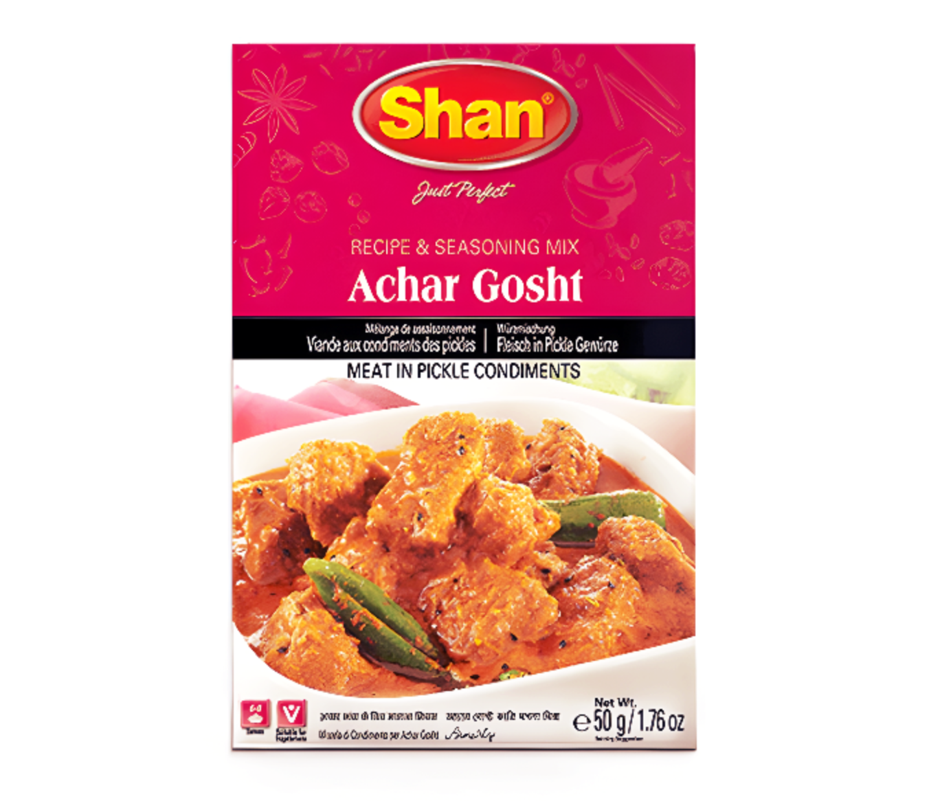 Shan Achar Gosht Masala 50g Pack Available at Worldfoodhub