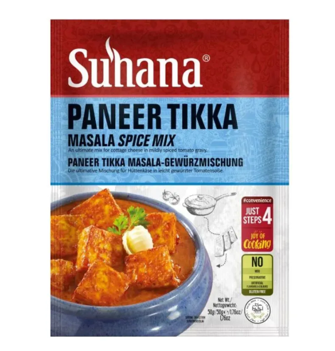 Suhana Paneer Tikka Masala Mix 100g for authentic Indian flavors available at Worldfoodhub