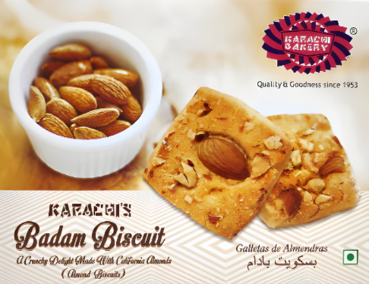 Karachi Bakery Vegan Almond Biscuits available at Worldfoodhub - Nutty and Vegan Snack from India