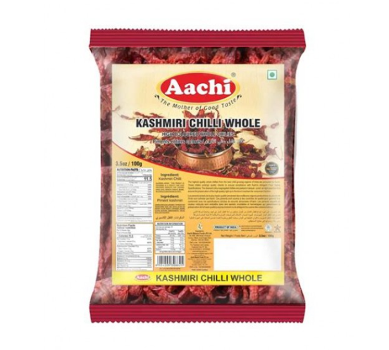 Aachi Long Red Dried Chilli with Stem - Premium Indian Chilli for Curries and Stews