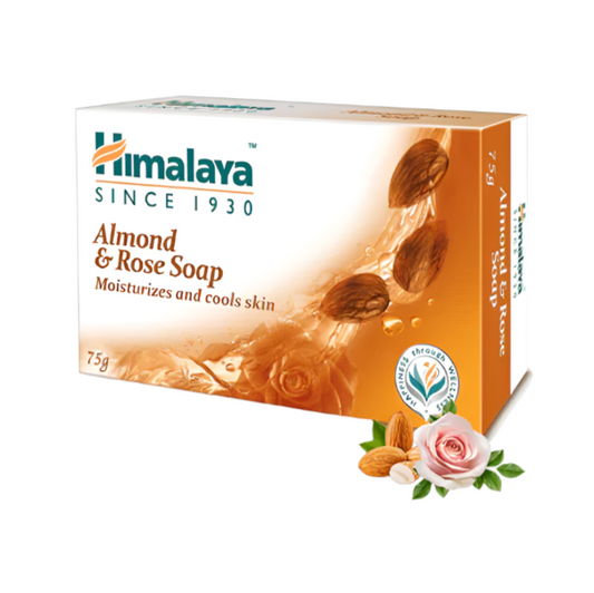 Himalaya Almond & Rose Soap 100g for soft and nourished skin – available on Worldfoodhub
