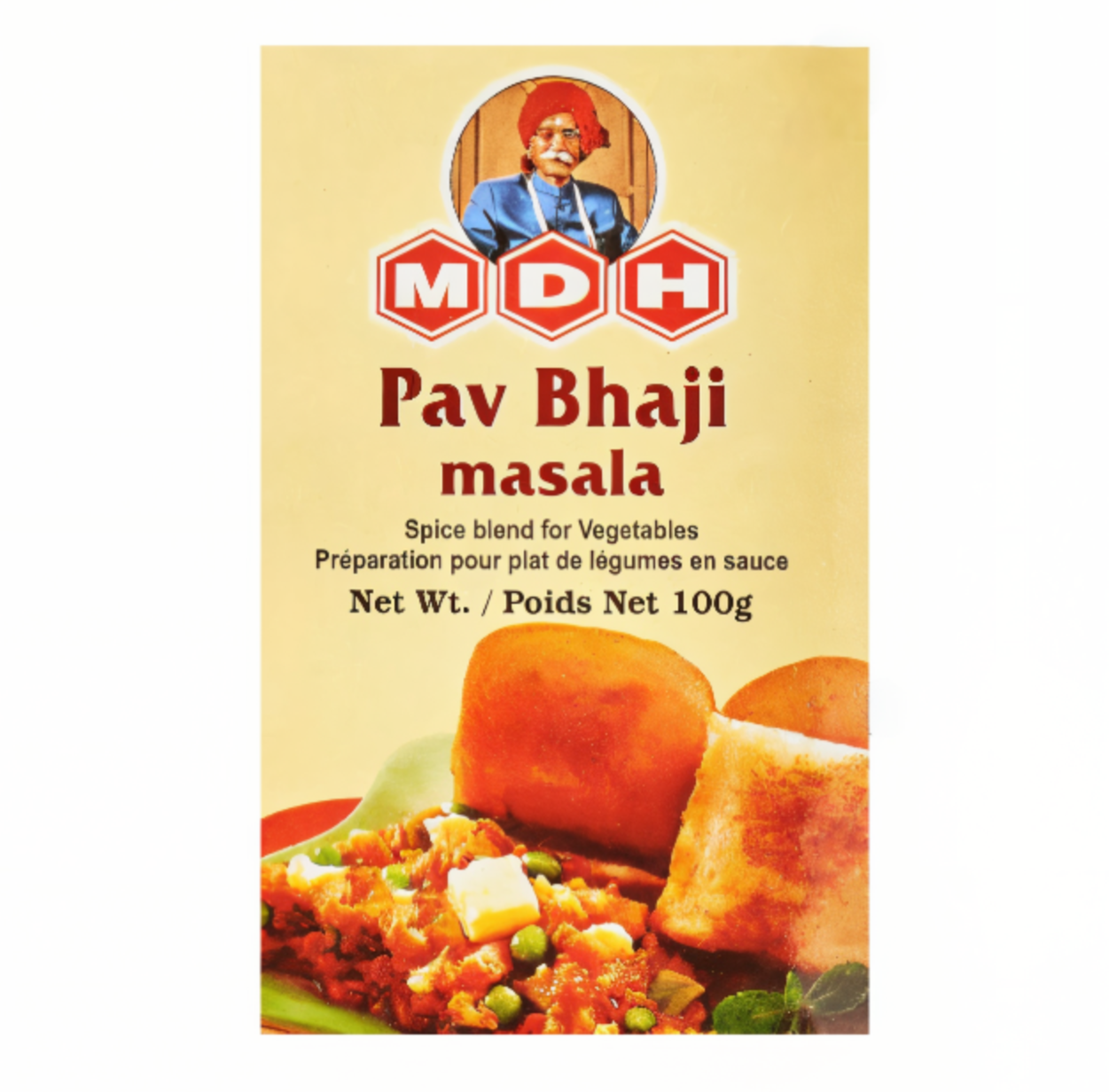 MDH Pav Bhaji Masala spice blend for authentic Indian street food – available on Worldfoodhub