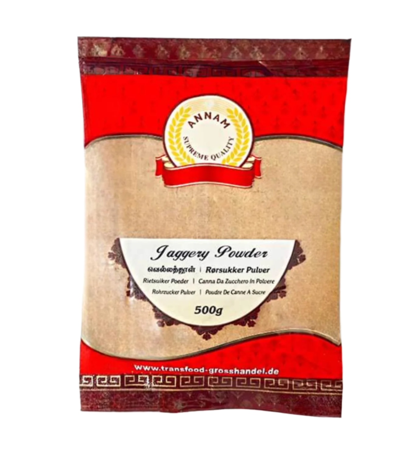 Annam White Jaggery Powder – Natural sweetener sold at WorldFoodHub for baking, beverages, and Indian desserts